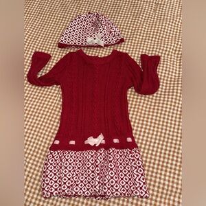 Maggie & Zoe Red Knit Dress with Hat